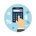 Calculator icon. Business concept with mathematics